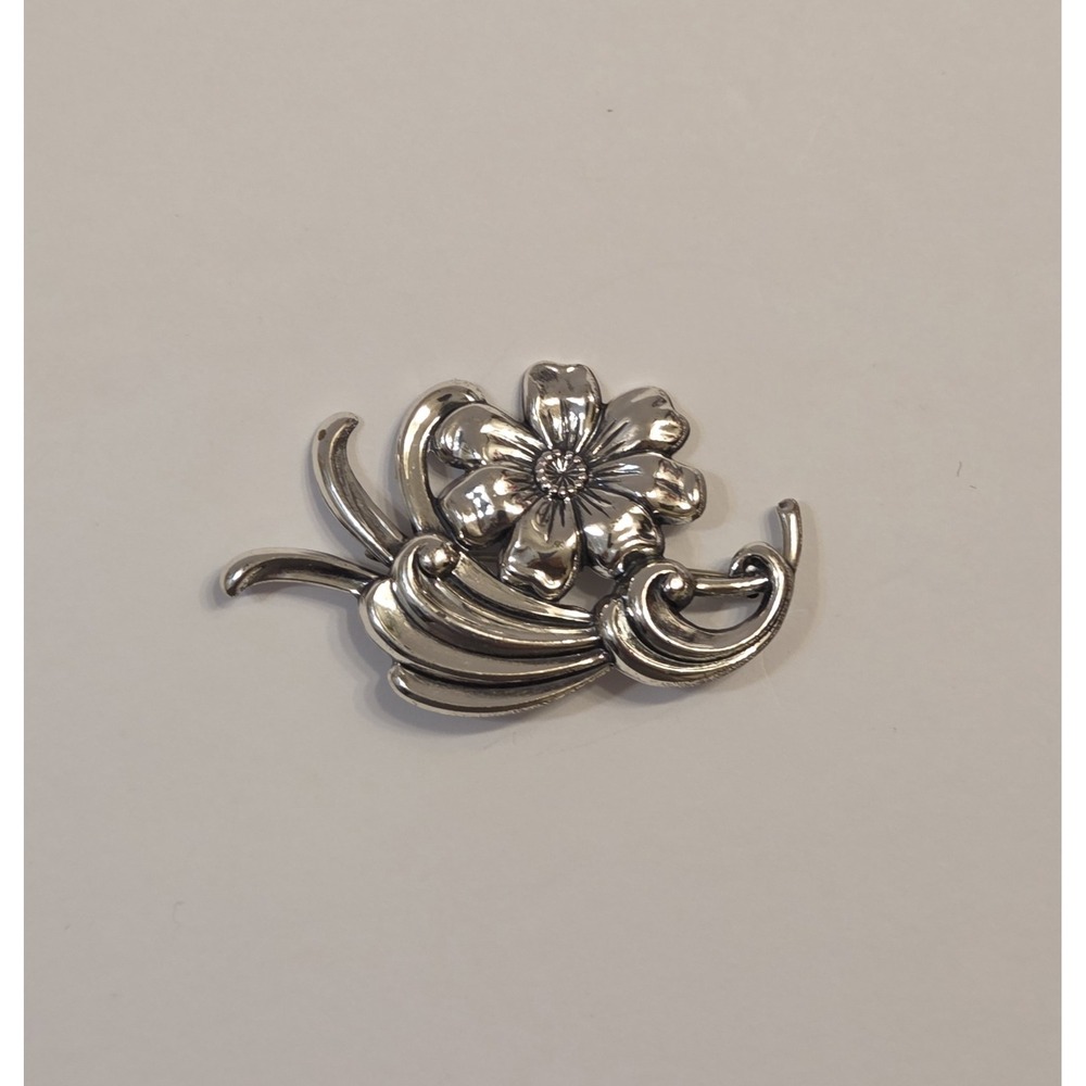 Vintage 60mm Sterling Silver Daisy Brooch 925